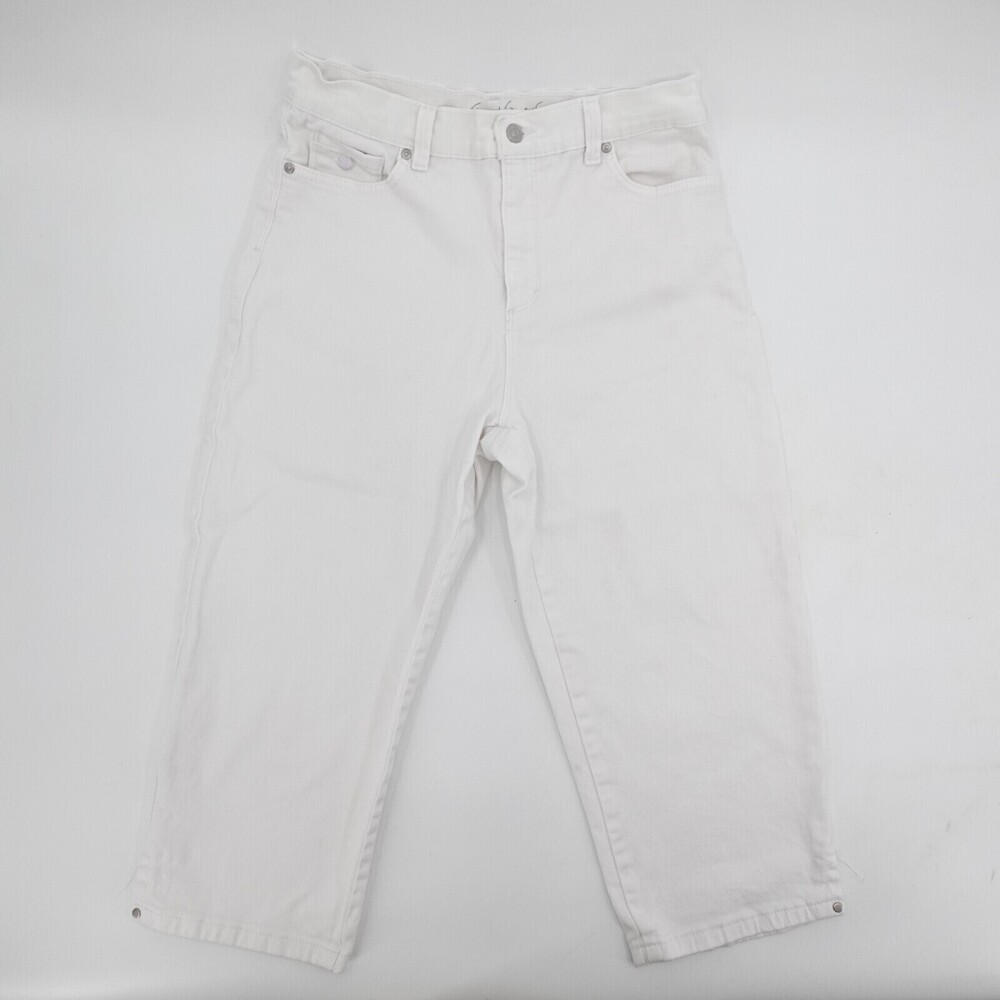 Gloria Vanderbilt Jeans Womens 10 Crop White All Around Slim High rise